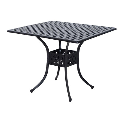 "36" Patio Dining Table, Outdoor Bistro Table With Umbrella Hole, Black Patio Side Tables Black at Gallery Canada