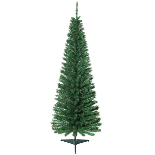 5FT Pencil Christmas Tree, Realistic Branches, Stable Stand, Green