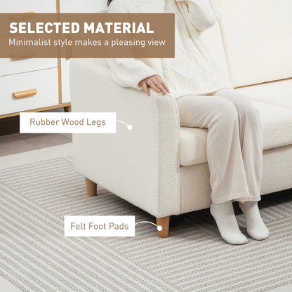 2-Seat Sofa with Armrests, Wood Legs, 2-Seater, Cream White 2-Seater Sofas at Gallery Canada