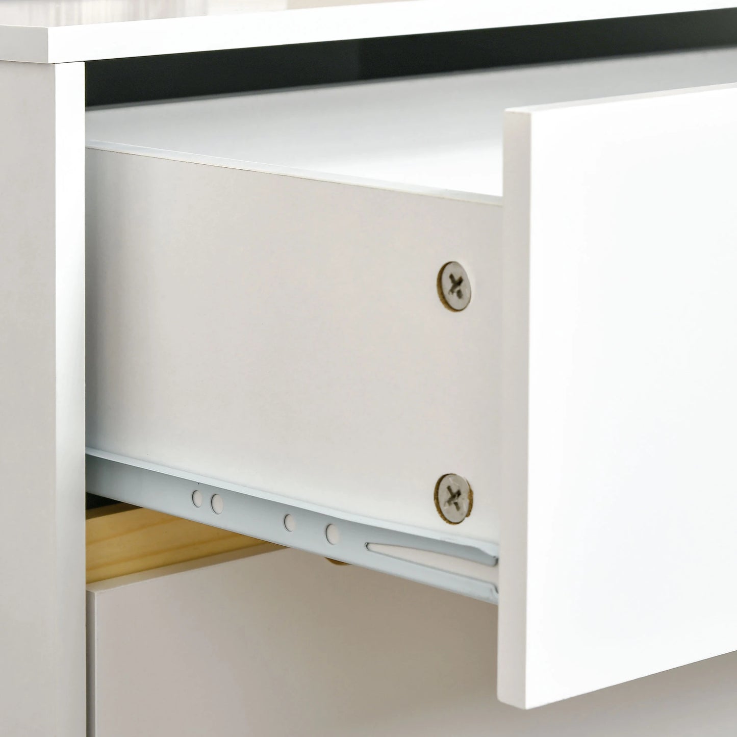 Nightstand, 2 Drawers, Pine Wood Legs, Bedside Table, White Bedside Tables at Gallery Canada