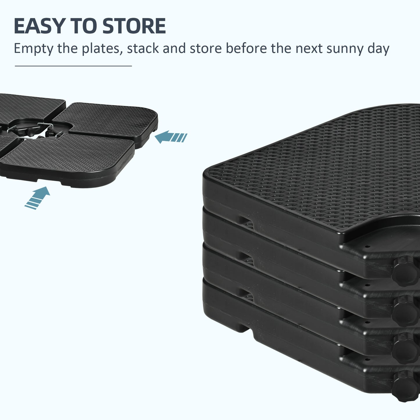4PCs Cantilever Umbrella Base Weights, HDPE Water or Sand Filled, Black Umbrella Bases at Gallery Canada