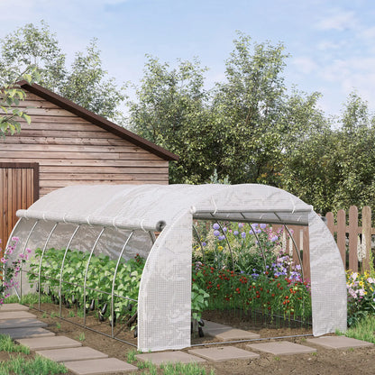 Large Walk-in Greenhouse, 20'x10'x6.6', Zippered Door, 12 Roll-up Windows, White Tunnel Greenhouses at Gallery Canada