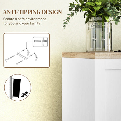 Modern Sideboard Buffet Cabinet, 4 Doors Adjustable Shelves, White Storage Cabinets at Gallery Canada