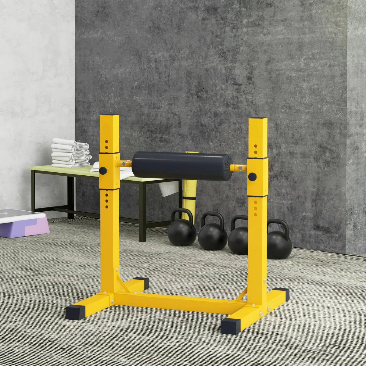Bulgarian Split Squat Stand, 12-Level Adjustable, Yellow Squat Machine at Gallery Canada