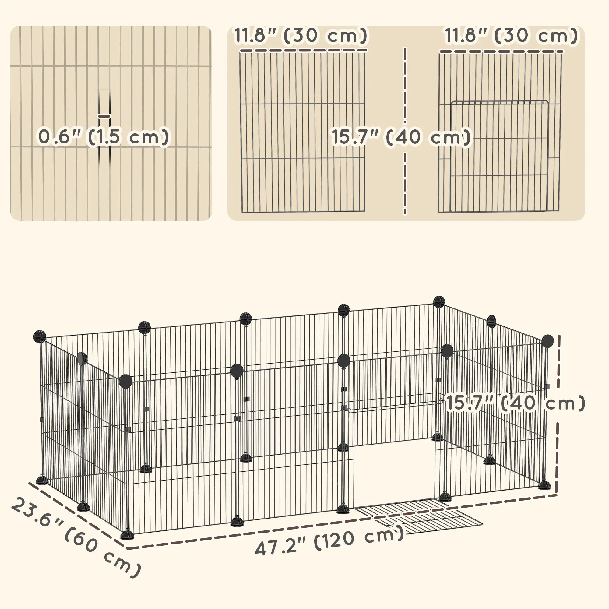 Small Animal Cage Waterproof Mat, DIY Playpen, 12 Panels, Black Houses & Habitats at Gallery Canada