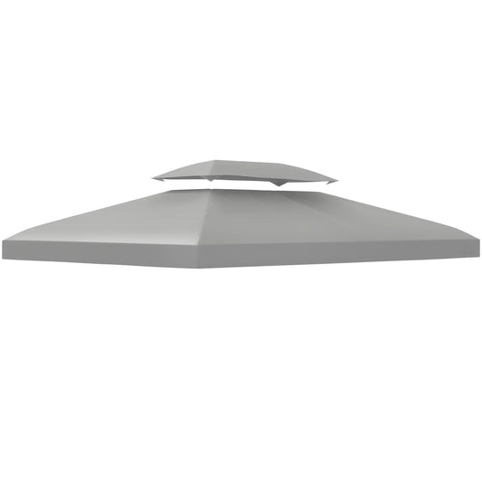 13' X 10' Gazebo Replacement Canopy 2 Tier Top, UV Cover, Light Grey Gazebo Canopy Replacement Light Grey at Gallery Canada