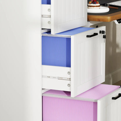 4 Drawer Filing Cabinet with Lock, Office Storage, A4 Letter Size, White Office Cabinets & Cupboards at Gallery Canada