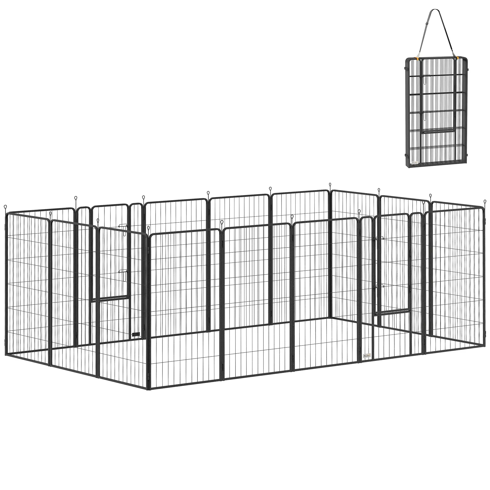 16 Panels Dog Playpen, Portable, for Large Dogs, 47