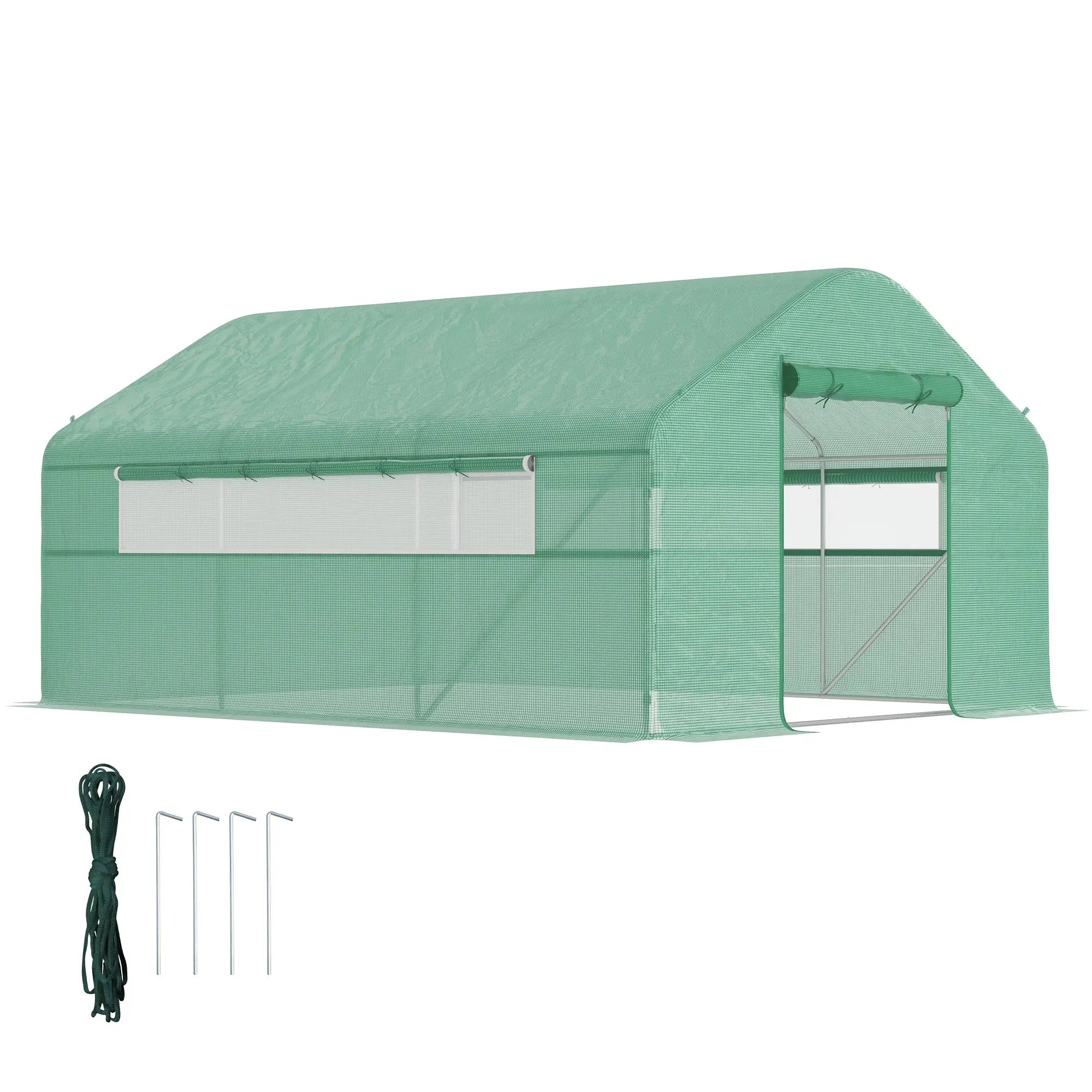Walk-in Tunnel Greenhouse, Galvanized Steel Frame, 13' x 10' x 6.5', Green Tunnel Greenhouses at Gallery Canada