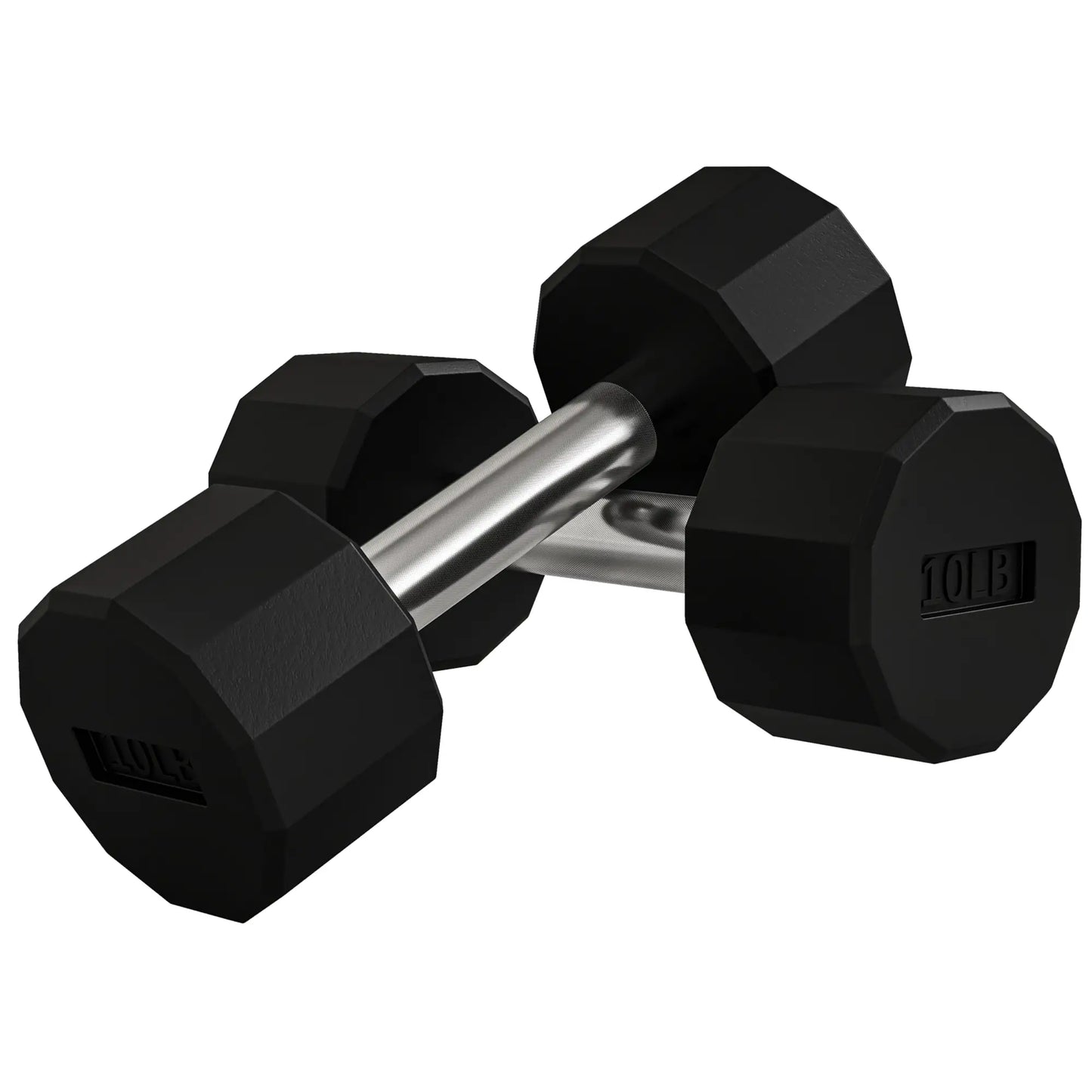 2 x 10lbs Dumbbells Set, Non-Slip Grip, Rubber Covered Weights Dumbbells & Barbells at Gallery Canada