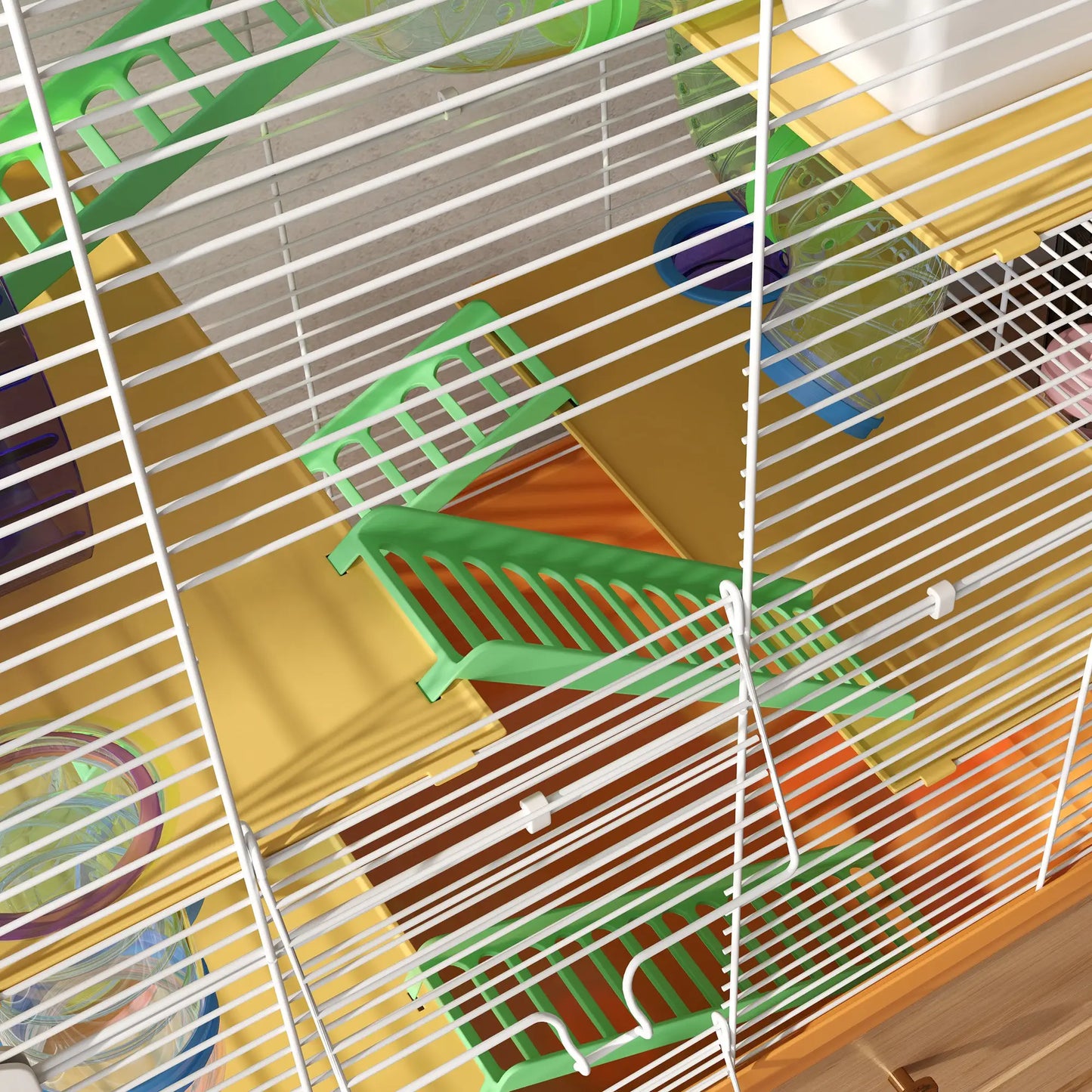 5-Tier Hamster Cage with Wheels, Tube, Water Bottle, Orange Hamster Cages at Gallery Canada