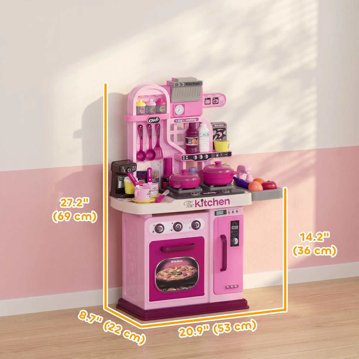 Kids Play Kitchen With 33 Accessories, Lights & Sounds, 3-6 Years Play Kitchen at Gallery Canada