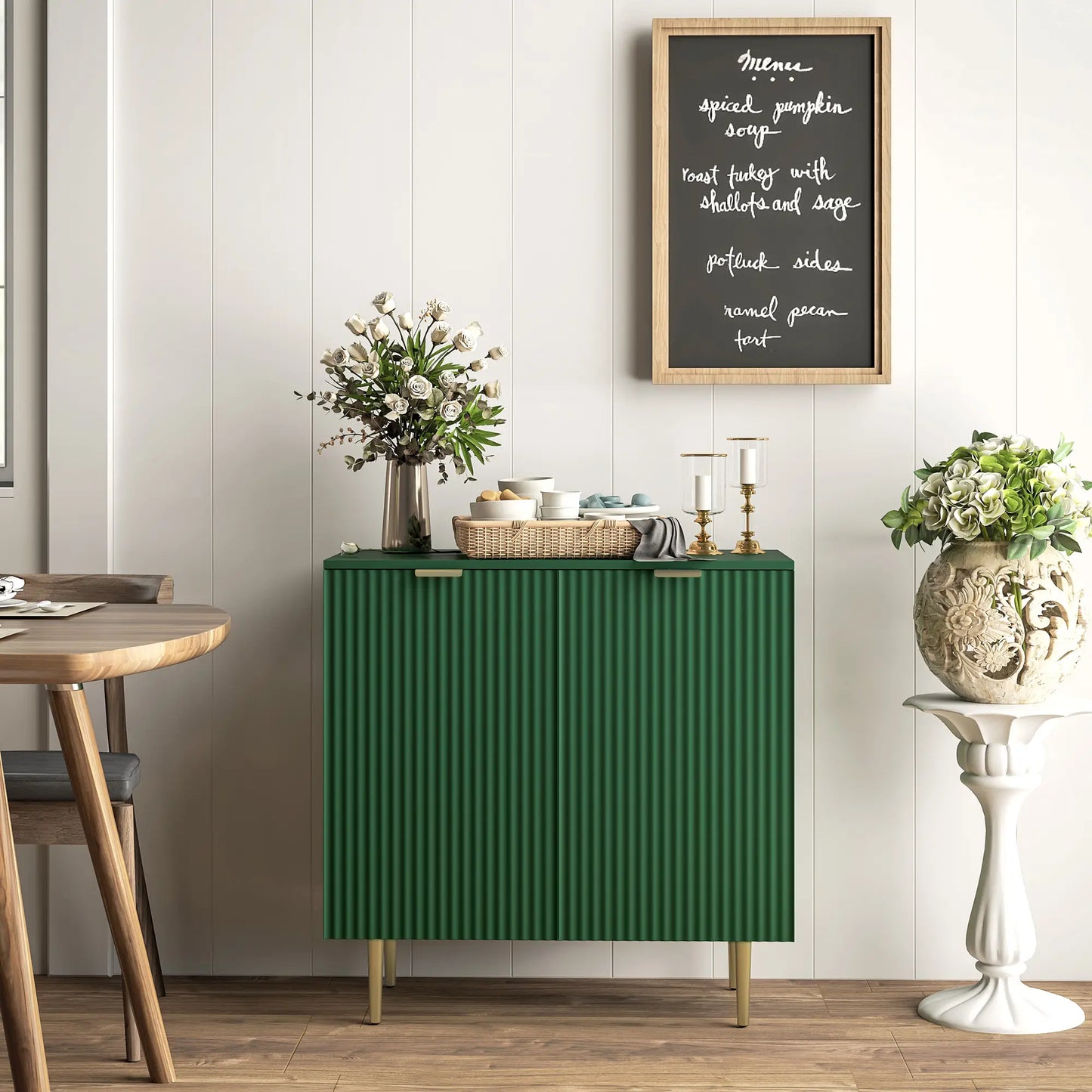 Modern Kitchen Cabinet, Adjustable Shelves, Metal Legs, Green Bar Cabinets at Gallery Canada