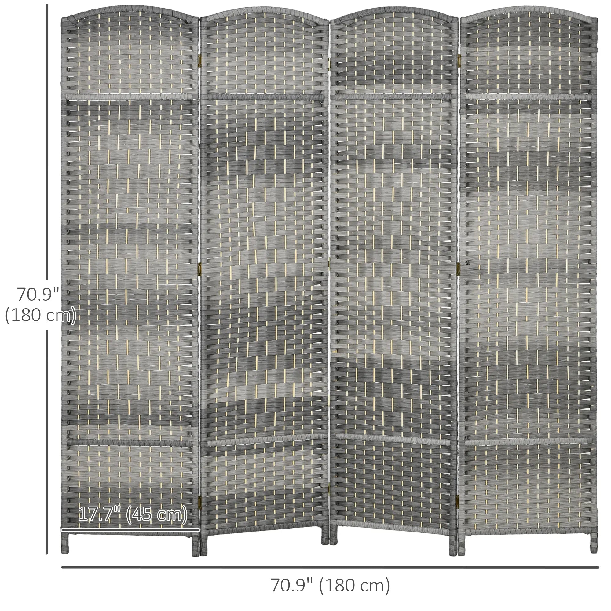 6 Ft Folding Room Divider, 4 Panel Privacy Screen, Mixed Grey Room Dividers at Gallery Canada