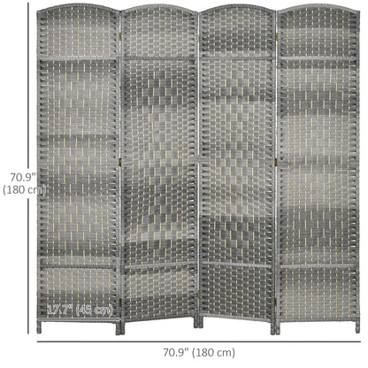 6 Ft Folding Room Divider, 4 Panel Privacy Screen, Mixed Grey Room Dividers at Gallery Canada