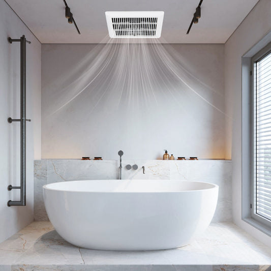 80 CFM Ceiling Mount Bathroom Exhaust Fan with Metal Housing and 4 Inches Duct, White Ventilation Fans White at Gallery Canada