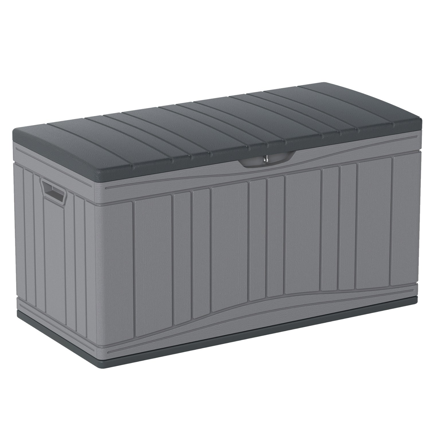 80 Gallon Outdoor Deck Box, Lockable Lid, Garden Storage, Gray Sheds & Outdoor Storage at Gallery Canada