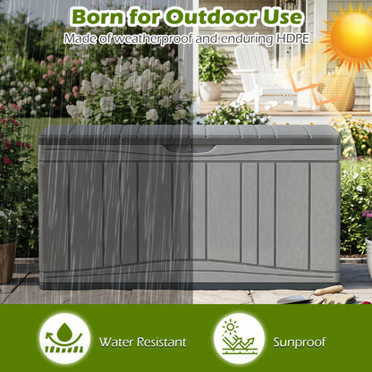 80 Gallon Outdoor Deck Box, Lockable Lid, Garden Storage, Gray Sheds & Outdoor Storage at Gallery Canada