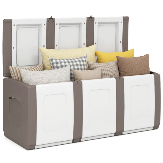 80 Gallon Patio Container With Lockable Lid, Beige Garden Tools Beige at Gallery Canada