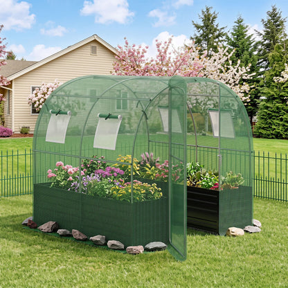 Walk-In Greenhouse With Large Plant Bed, 80 x 79 x 79 In, Green Greenhouses at Gallery Canada