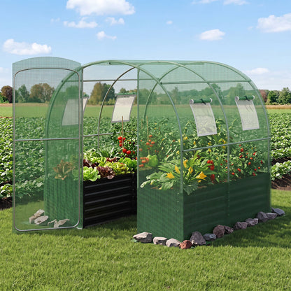Walk-In Greenhouse With Large Plant Bed, 80 x 79 x 79 In, Green Greenhouses at Gallery Canada