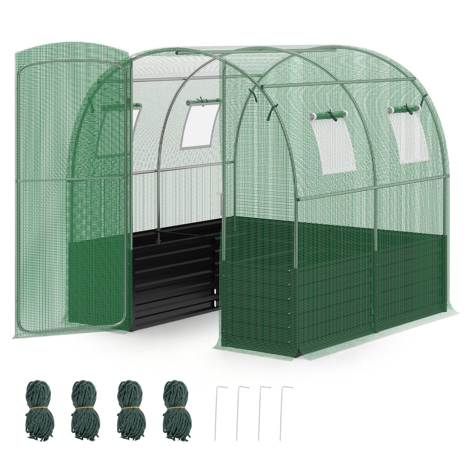 Walk-In Greenhouse With Large Plant Bed, 80 x 79 x 79 In, Green Greenhouses Green at Gallery Canada
