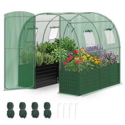 Walk-In Greenhouse With Large Plant Bed, 80 x 79 x 79 In, Green Greenhouses at Gallery Canada