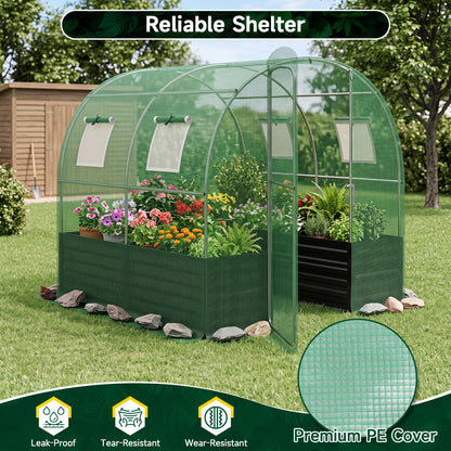 Walk-In Greenhouse With Large Plant Bed, 80 x 79 x 79 In, Green Greenhouses at Gallery Canada
