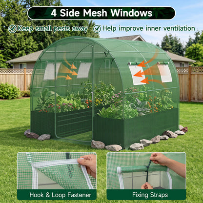 Walk-In Greenhouse With Large Plant Bed, 80 x 79 x 79 In, Green Greenhouses at Gallery Canada