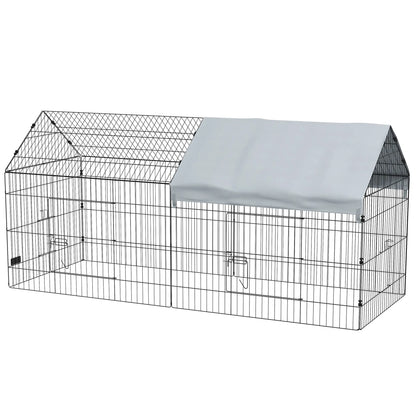 87" Small Animal Cage With Roof, Indoor Outdoor Use, For Chicken Rabbits Chinchillas, Silver Houses & Habitats Silver, Black at Gallery Canada