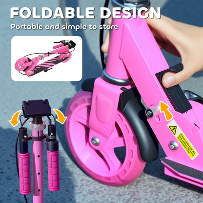 Kids Scooter, Light Up Wheels, Adjustable Handlebar, Rear Brake, Ages 3-8, Pink Scooters at Gallery Canada