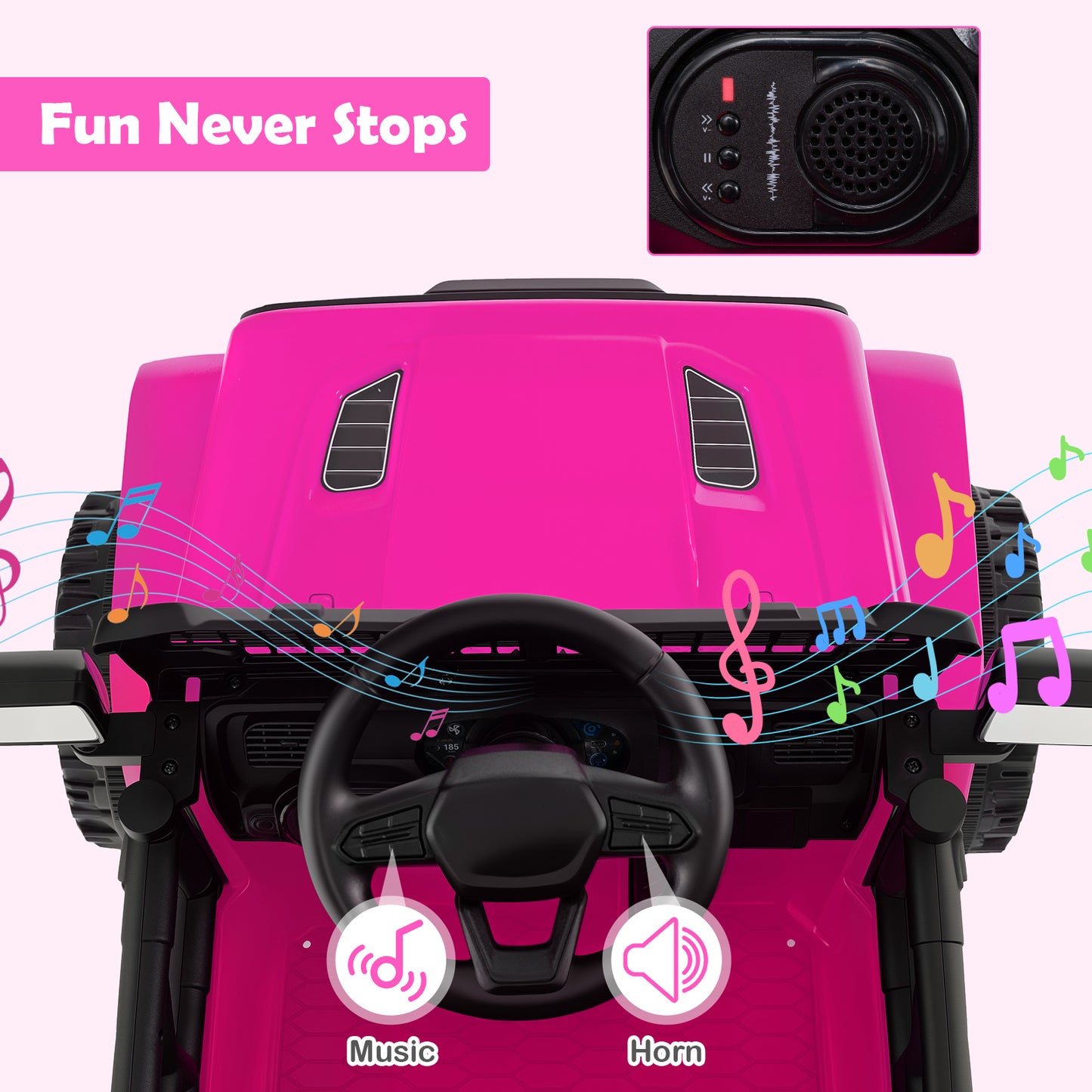 12V Kids Ride On Truck, Battery Powered Electric Vehicle, Pink Powered Ride On Toys at Gallery Canada