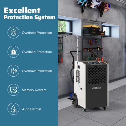 154 Pints Commercial Dehumidifier, With Pump And Drain Hoses, White Dehumidifiers at Gallery Canada