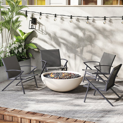 Patio Chairs Set of 2, Heavy Duty Metal Frame, Gray Beach & Lawn Chairs at Gallery Canada