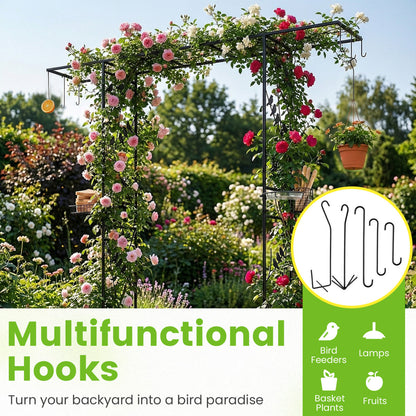 84 Inch Garden Arbor Feeding Station, Black Plant Supports at Gallery Canada