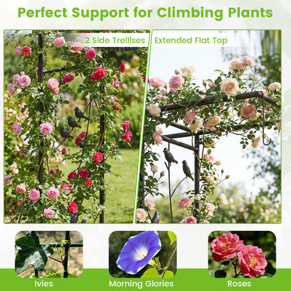 84 Inch Garden Arbor Feeding Station, Black Plant Supports at Gallery Canada