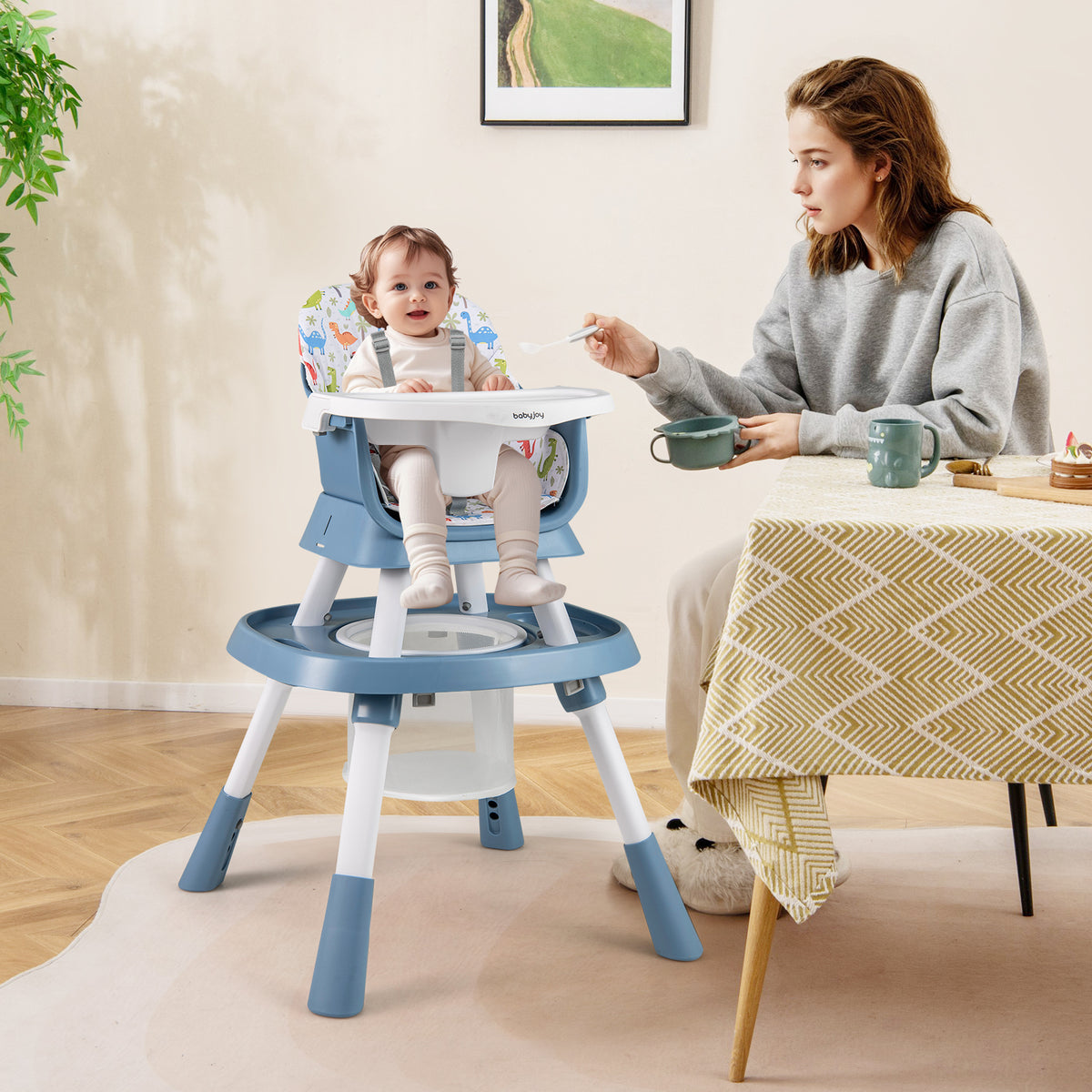 16-in-1 Baby High Chair, Activity Center, Booster Seat, Celadon Green High Chairs at Gallery Canada