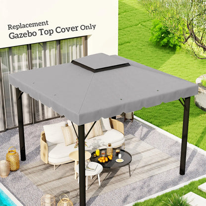 10' X 10' Gazebo Replacement Canopy Top, Double Vented Roof, Grey Gazebo Canopy Replacement at Gallery Canada