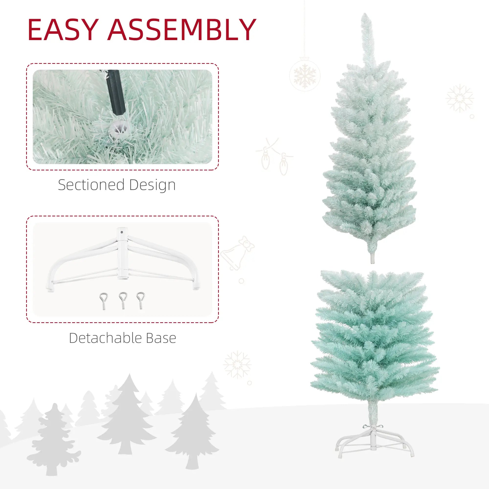 5ft Pencil Christmas Tree, Skinny Artificial, Gradient, Blue Pencil Christmas Trees at Gallery Canada