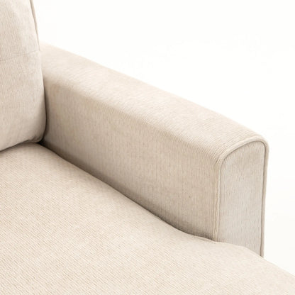 U Shaped Sectional Sofa Bed, 113" Pull Out Sleeper, Beige 3-Seater Sofas at Gallery Canada