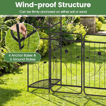 87in Tall Garden Arch with Gate, Planter Shelves, Climbing Trellises Plant Supports at Gallery Canada