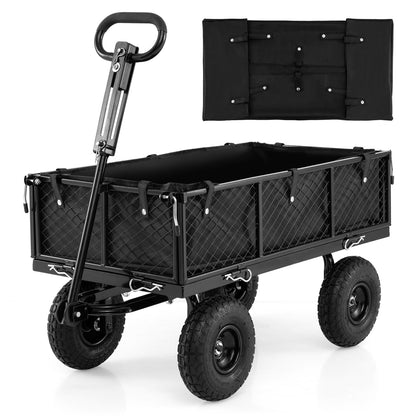 880 Lbs Utility Wagon, Flatbed With Removable Oxford Cloth Liner, Black Garden Carts at Gallery Canada