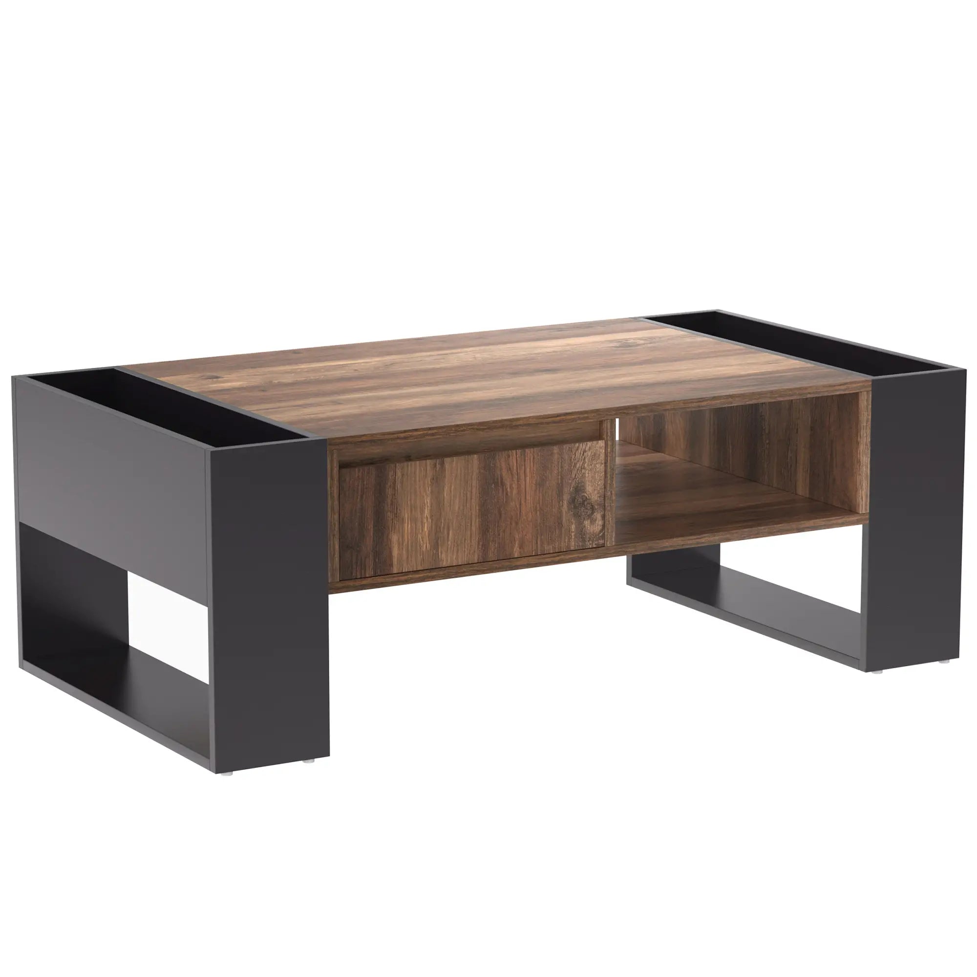 Grain Coffee Table, Double Storage, 43.5