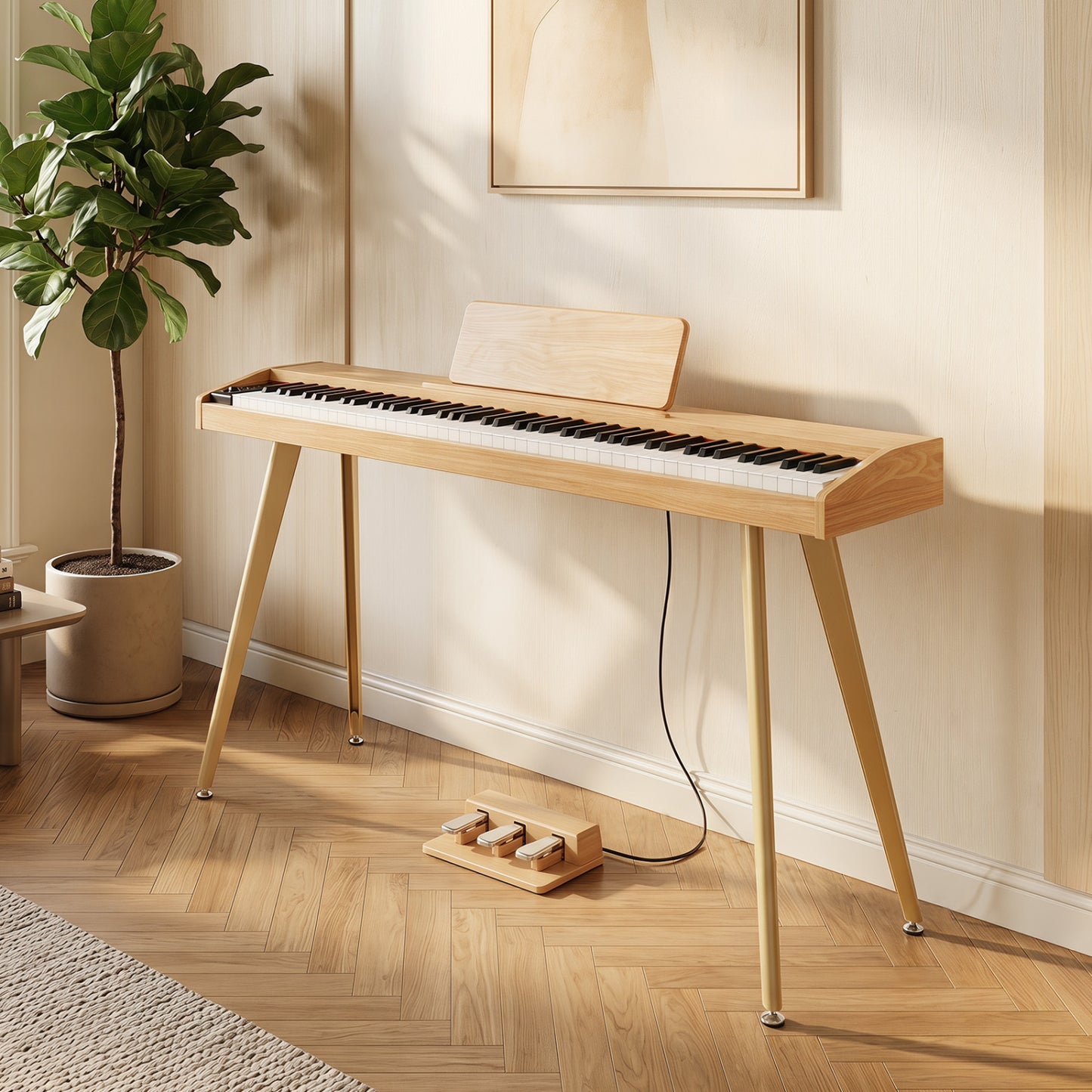 88-Key Semi-Weighted Digital Piano with 3 Pedal Unit and 80 Demos, Natural Pianos & Keyboards at Gallery Canada