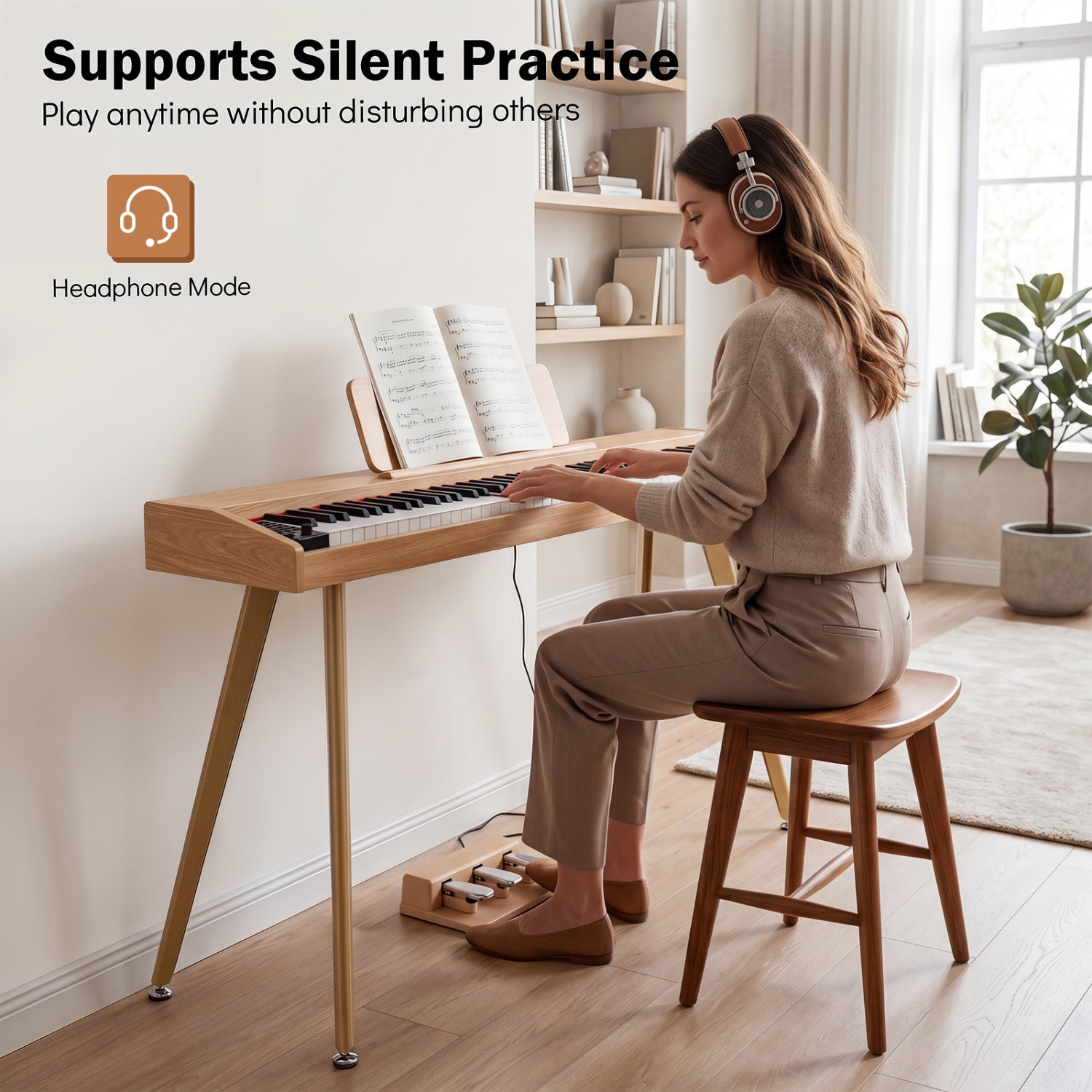 88-Key Semi-Weighted Digital Piano with 3 Pedal Unit and 80 Demos, Natural Pianos & Keyboards at Gallery Canada