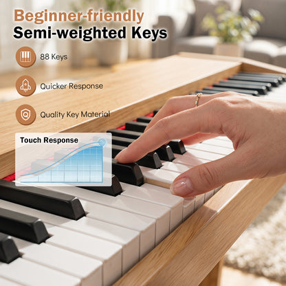 88-Key Semi-Weighted Digital Piano with 3 Pedal Unit and 80 Demos, Natural Pianos & Keyboards at Gallery Canada