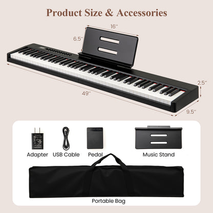 88 Keys Velocity-Sensitive Piano Keyboard, Black Pianos & Keyboards at Gallery Canada