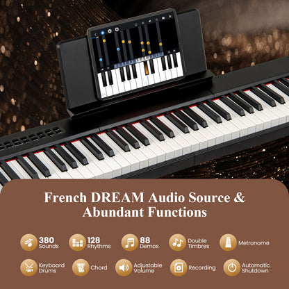 88 Keys Velocity-Sensitive Piano Keyboard, Black Pianos & Keyboards at Gallery Canada