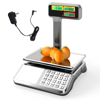 88lb Price Computing Scale with Pole Dual LCD Display Digital Commercial Food Scale Kitchen Tools Options at Gallery Canada