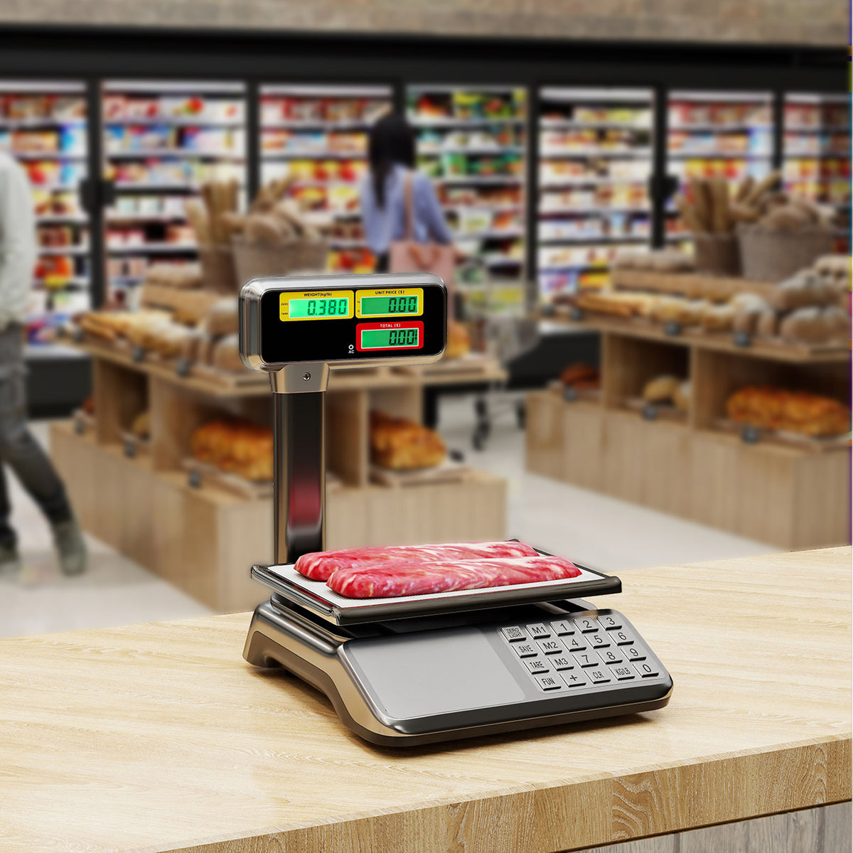 88lb Price Computing Scale with Pole Dual LCD Display Digital Commercial Food Scale Kitchen Tools at Gallery Canada